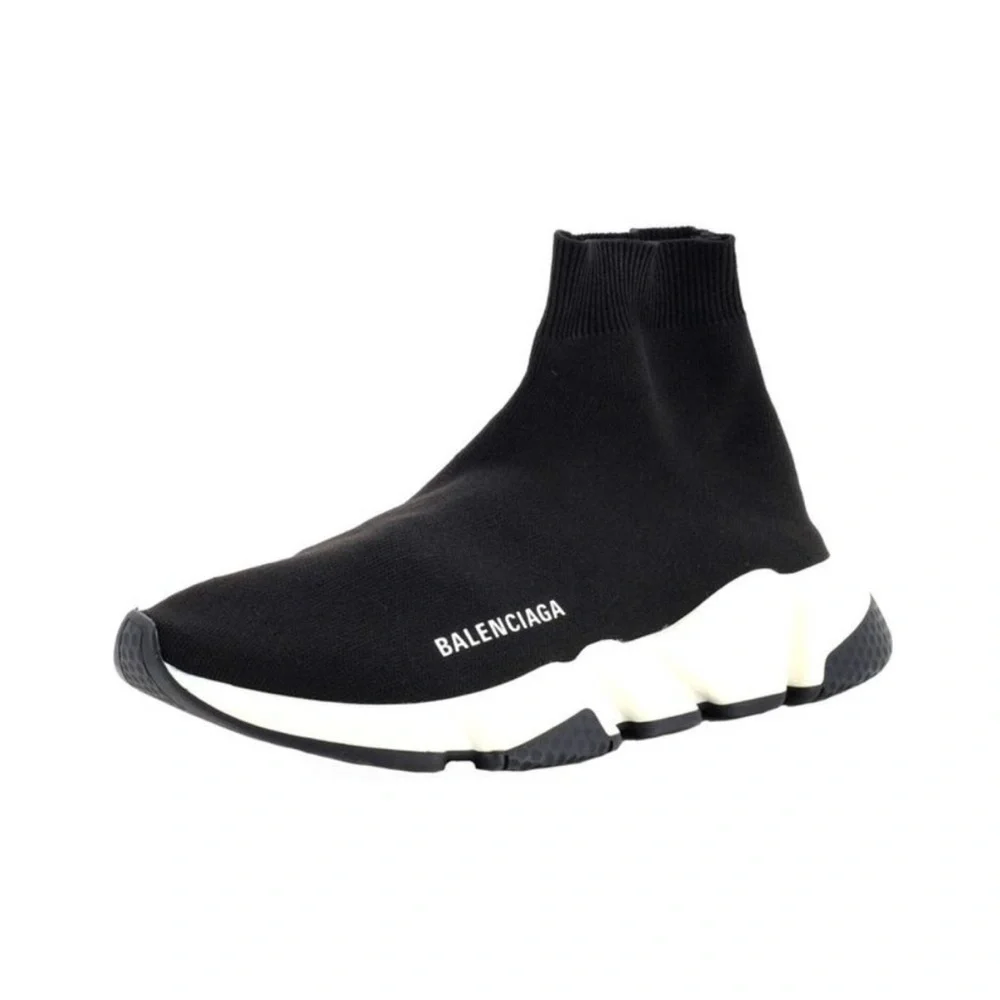 Balenciaga 2.0 Black and White Speed Sock Sneakers Size 39 l US 9 - Picture 2 of 15